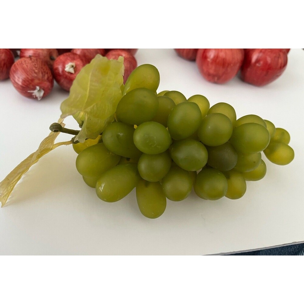 Red Apples 14 & Green Grapes Artificial Different Sizes Flaw On Bottom 1 Apple
